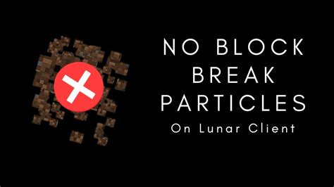 How to turn off block breaking particles badlion 8